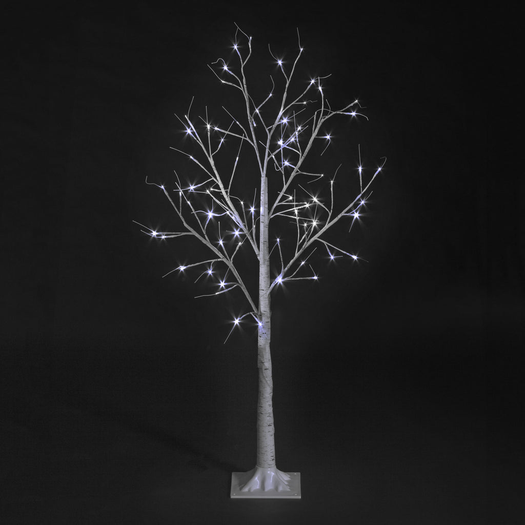 Birch Tree with Ice white LEDs with 25% Flashing LEDs