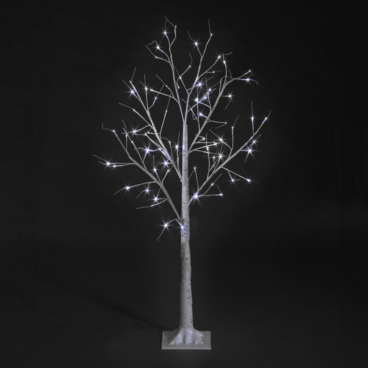 Birch Tree with Ice white LEDs with 25% Flashing LEDs