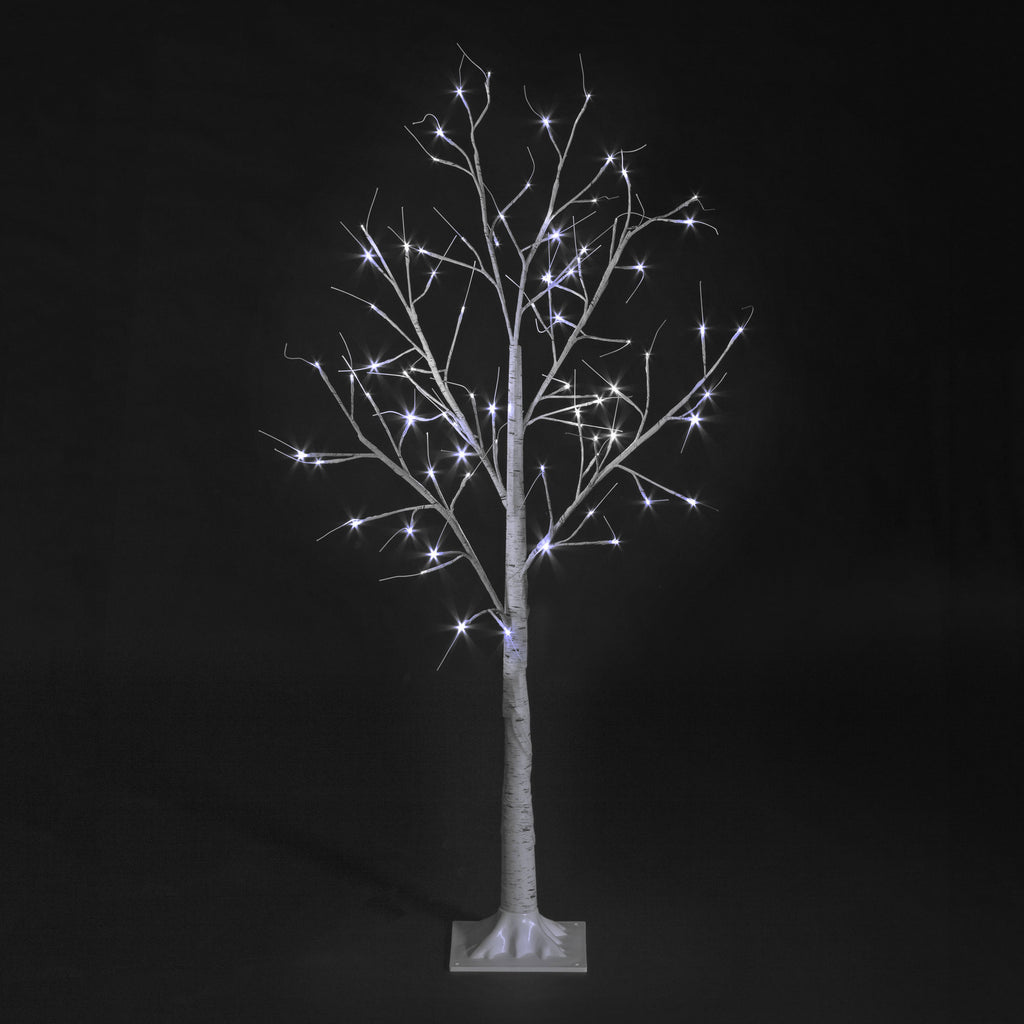 Birch Tree with Ice white LEDs with 25% Flashing LEDs