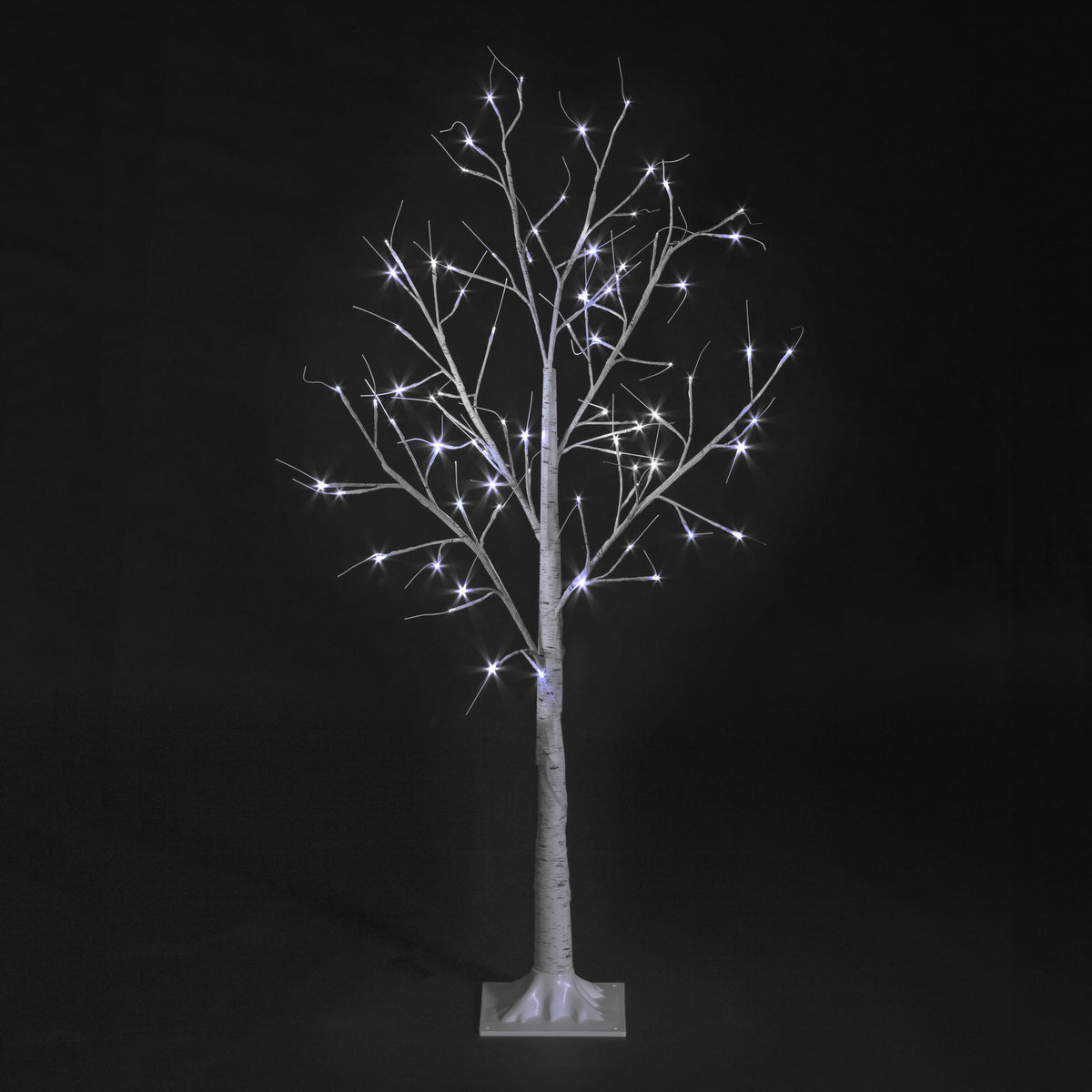 Birch Tree with Ice white LEDs with 25% Flashing LEDs