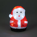 Battery Operated 17cm Acrylic Standing Christmas Santa Claus With 16 Ice White LEDs