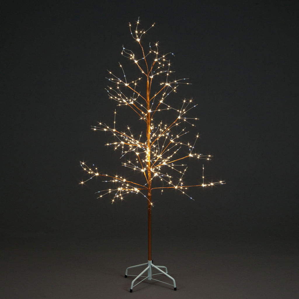 Golden Tree with Warm and Twinkling Ice White LEDs