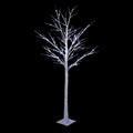 1.5m Birch Tree with Ice White LEDs and Flocking