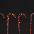 Set of 4 62cm White Iron Candy Cane Stake Light