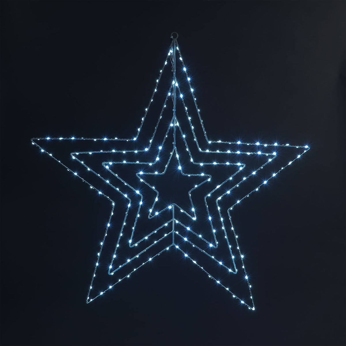 80cm Steel Star With 230 Ice White Copper Wire Chaser LEDs