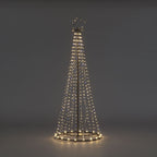 Maypole Tree With Warm White & Blue Flashing Lights