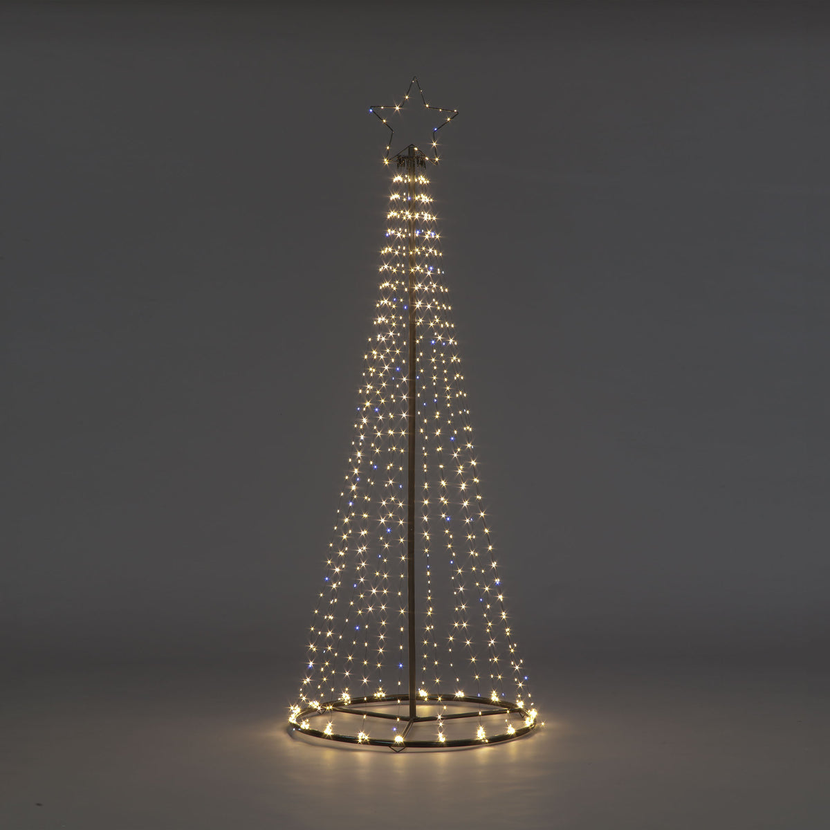 Maypole Tree With Warm White & Blue Flashing Lights