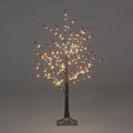 Brown Pre-Lit Birch Twig Tree with Red Berries