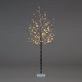 Brown Pre-Lit LED Snowy Birch Tree with Pine Cones