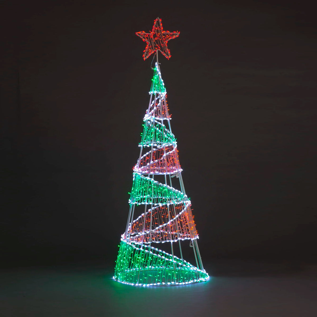 2m Red and Green Iron Spiral Christmas Tree