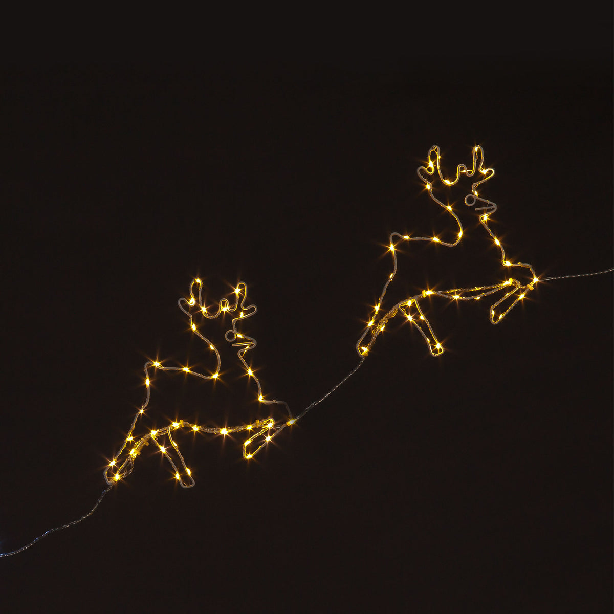 51CM 2D Sleigh & Reindeer Silhouette with 190 Multi-Coloured Cop Wire LEDs