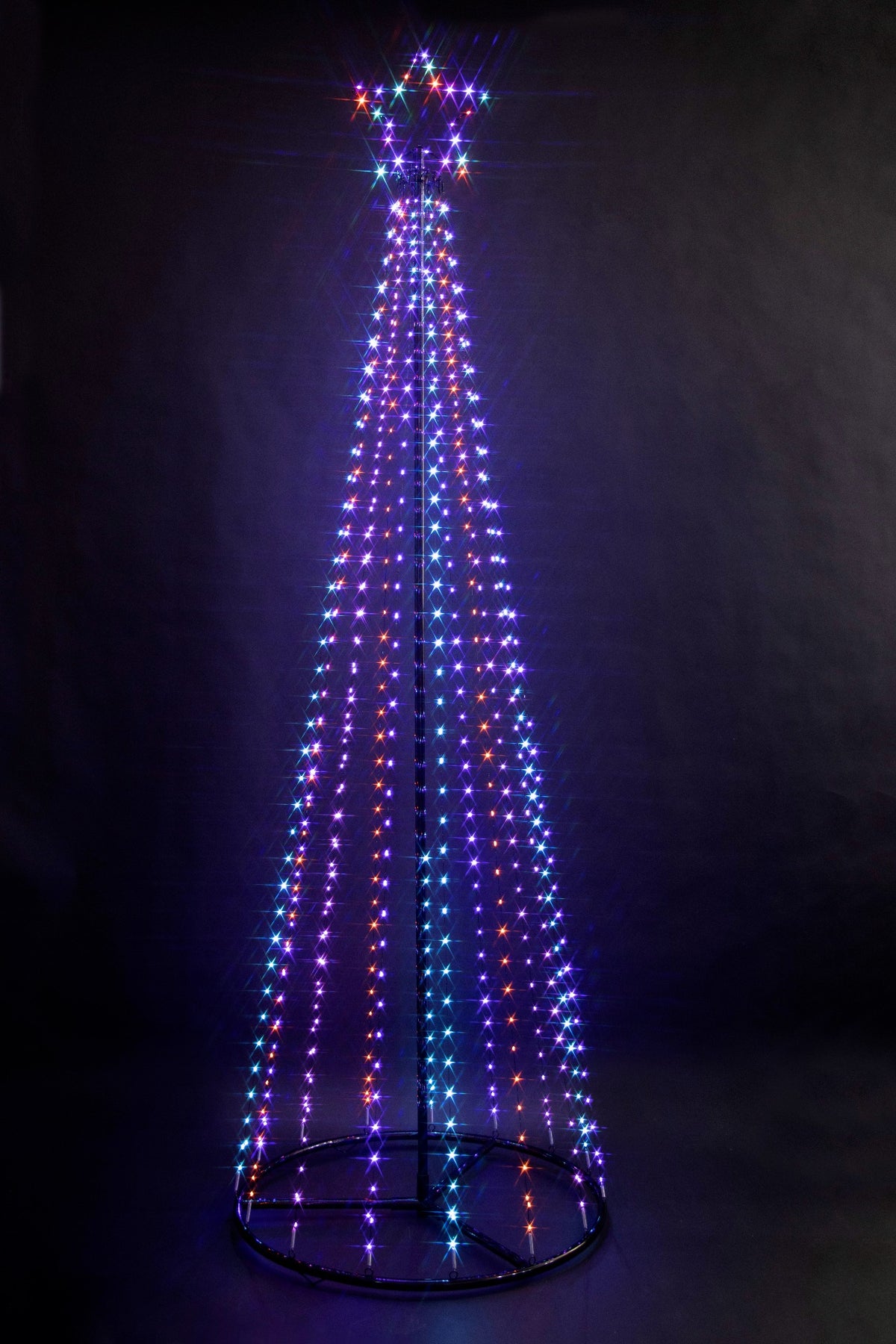 Black Maypole Tree with Multi Coloured LEDs