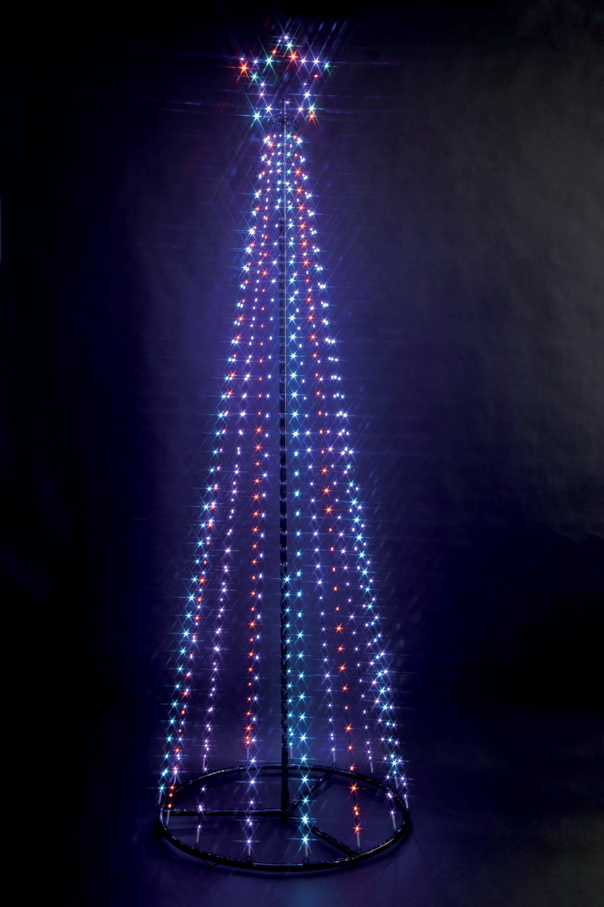Black Maypole Tree with Multi Coloured LEDs