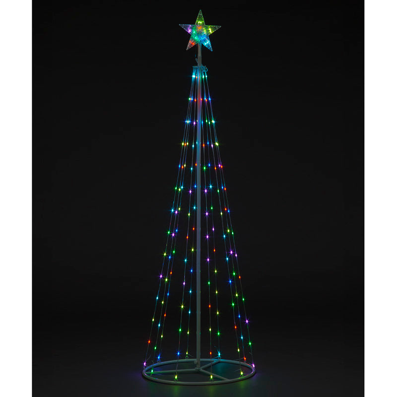 White Maypole Tree With Multi-Coloured Lights