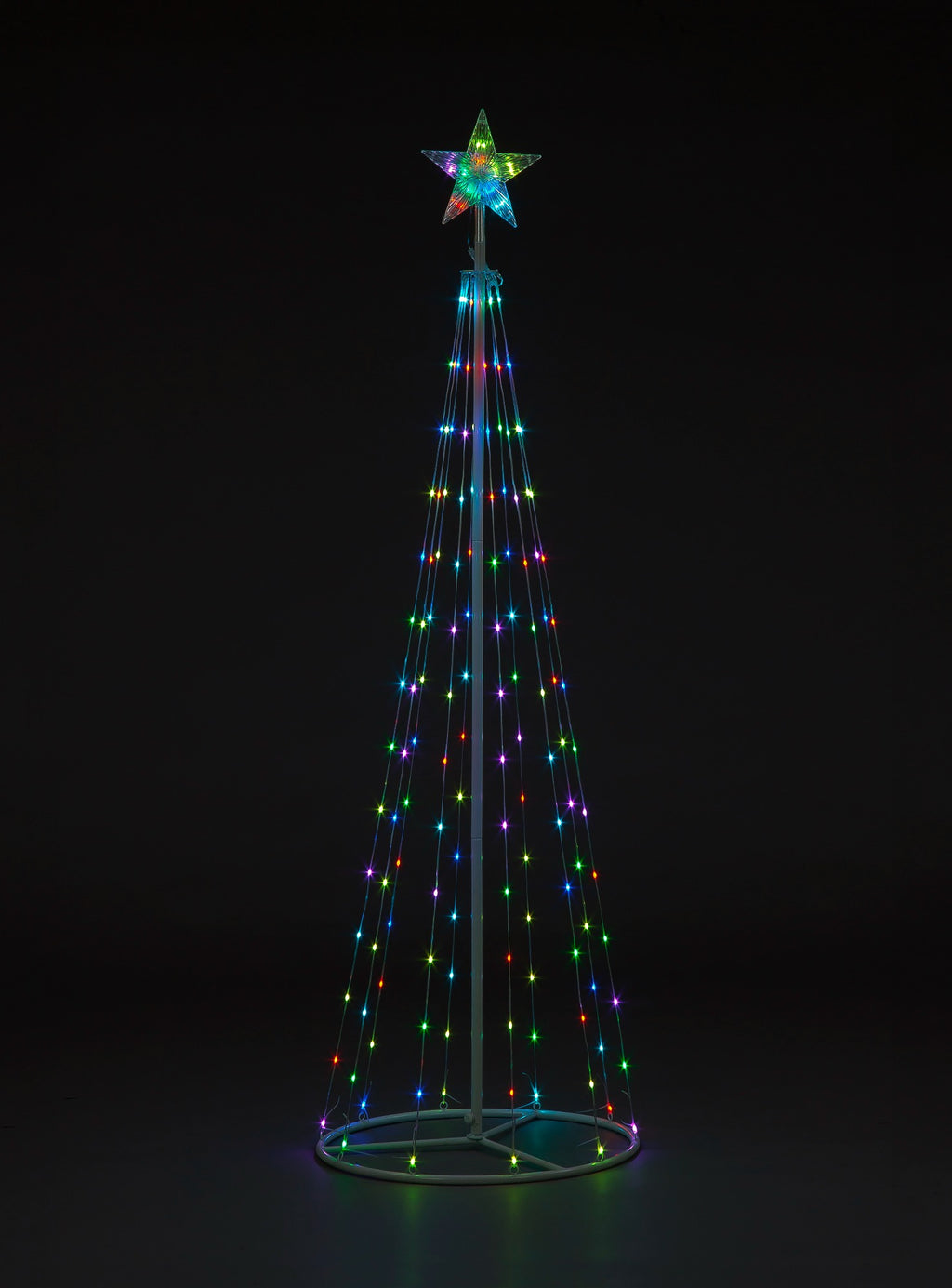 White Maypole Tree With Multi-Coloured Lights