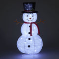Light up snowman Christmas decoration with 100 flashing white LEDs