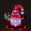 40cm Christmas Acrylic Gonk Standing Santa holding a Gift, lit with 50 white LEDs
