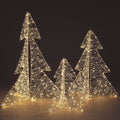 3D Iron Christmas Trees with 450 LED lights (Set of 3)