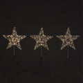 Set of 3 48cm Iron Star Stake Lights w/300 Warm White LEDs Christmas Decoration