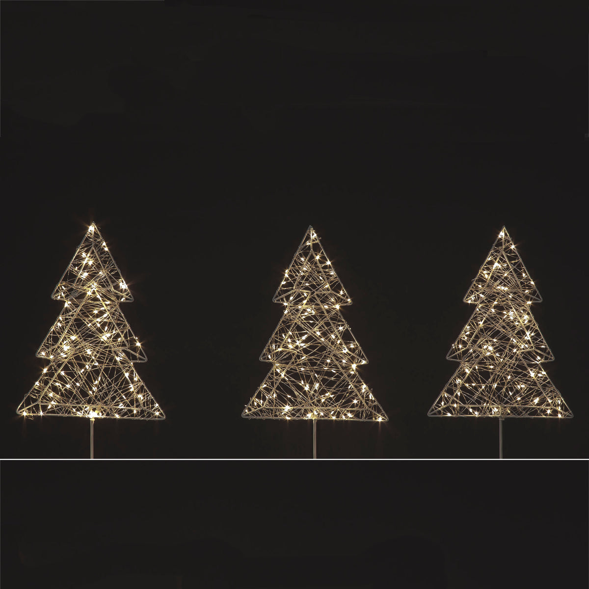 Set of 3 Iron Christmas Tree Stakes (40cm)