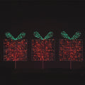 Iron Christmas Parcel Stake with 390 LEDs (Set of 3)