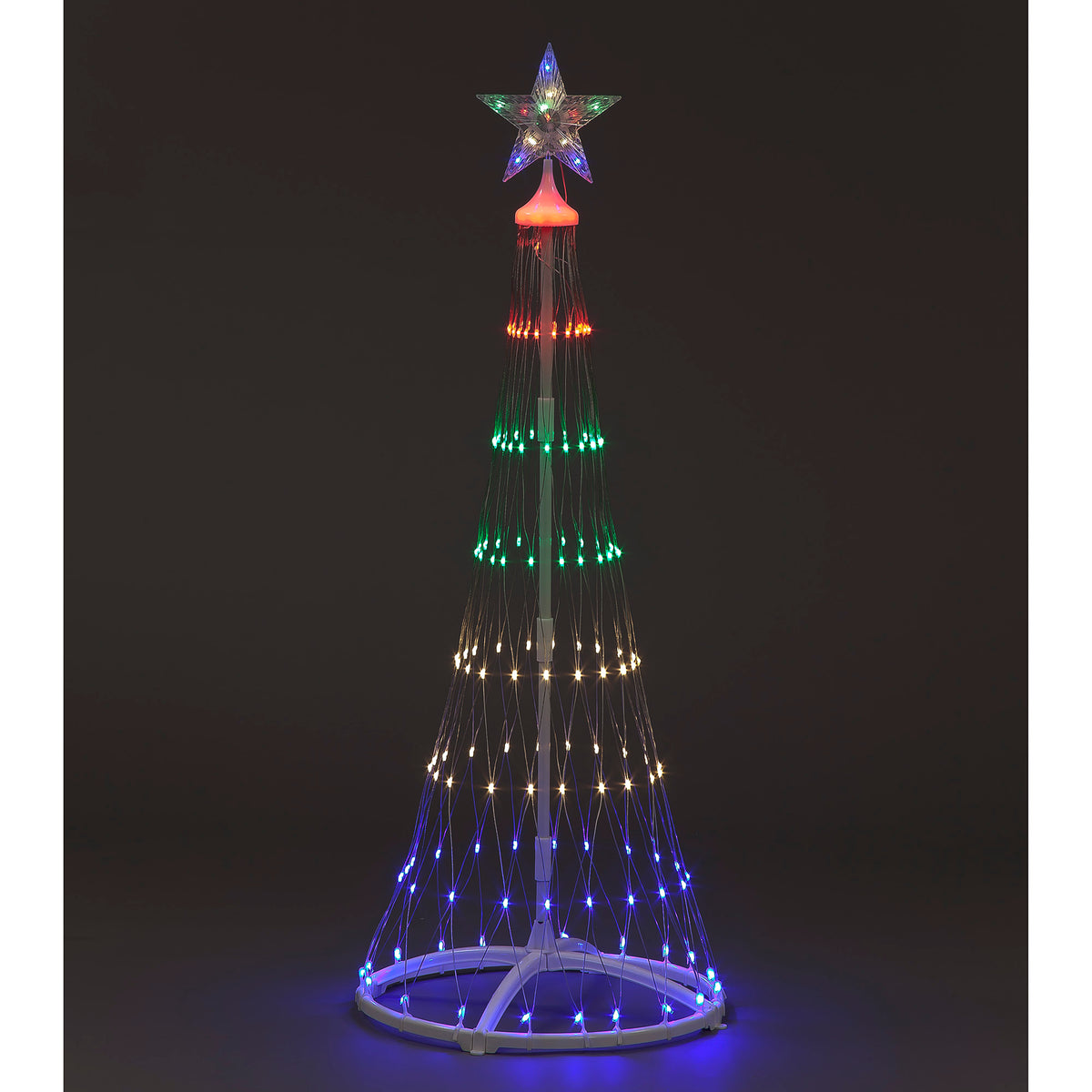 135cm Cone Tree with 160 Multi LED Lights, 8 Functions