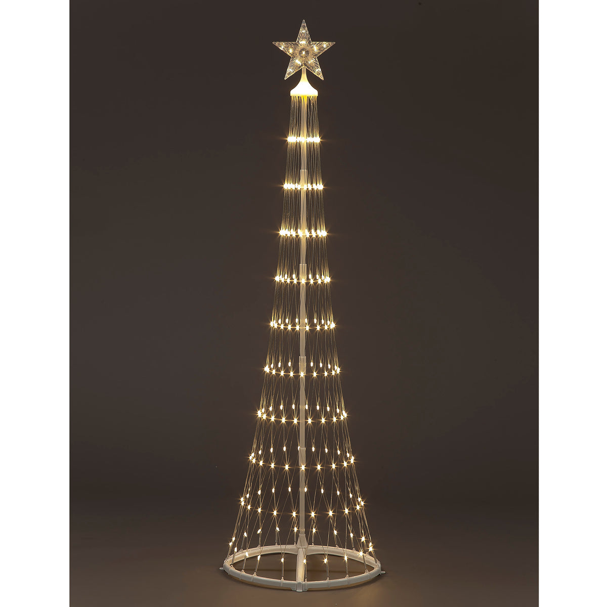 250cm Cone Tree with 320 White LEDs – 8 Function Lighting