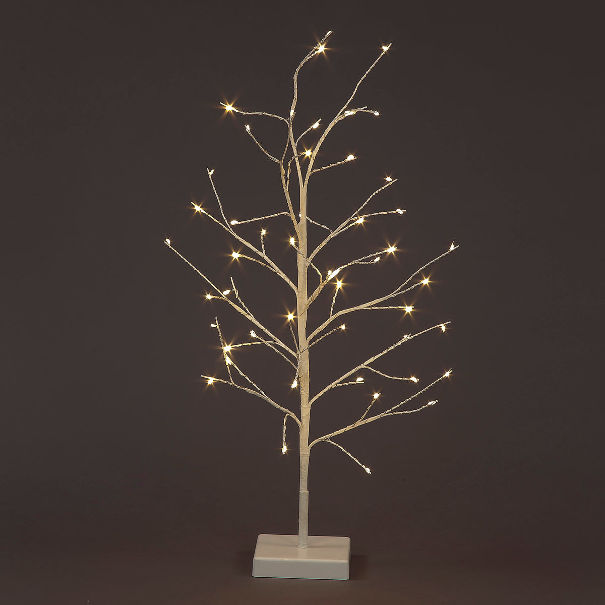 Battery Operated 60cm Micro Light Twig Tree w/48 Warm White LEDS Flashing Christmas Trees
