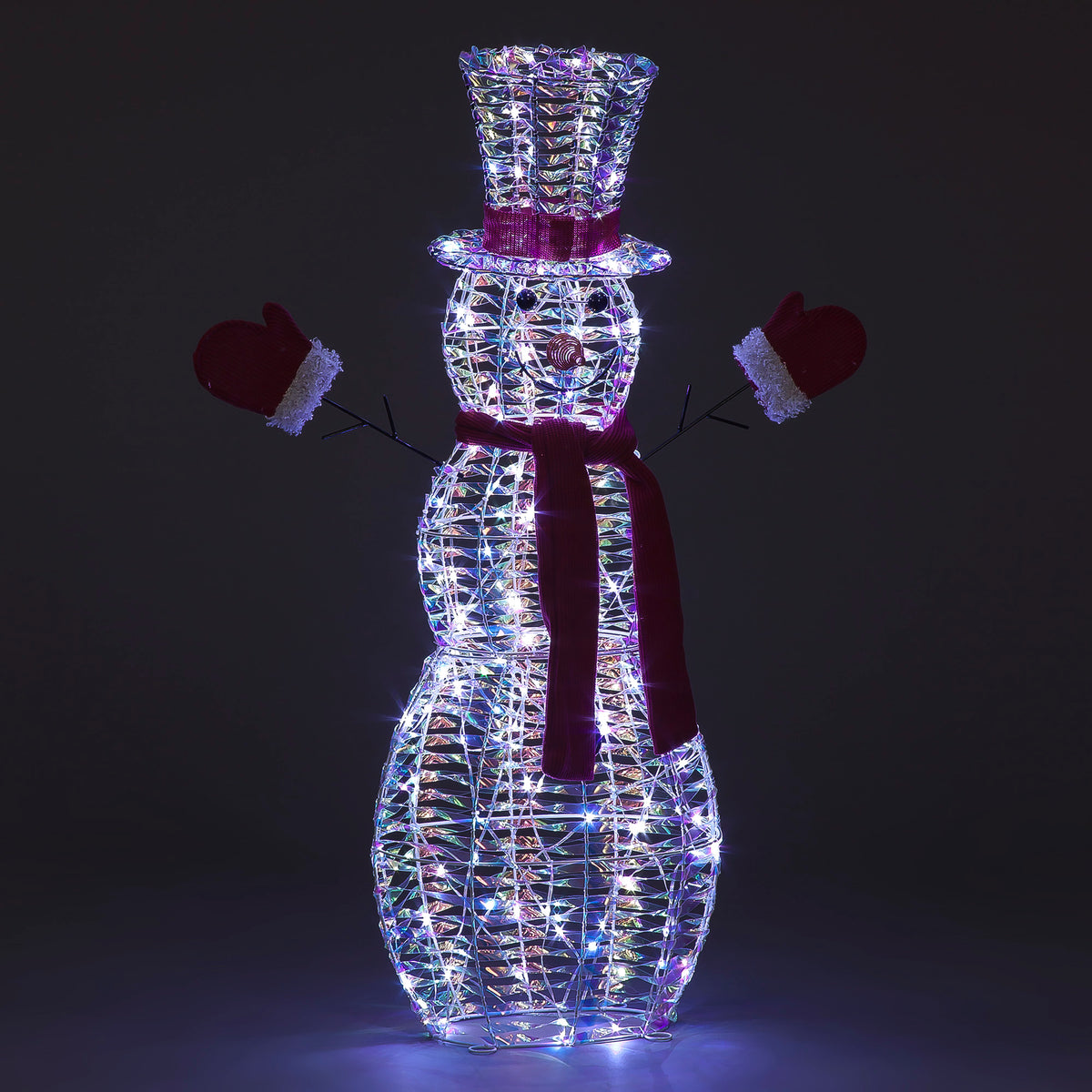 105cm Dream Iron Snowman w/120 white LED Christmas Decoration