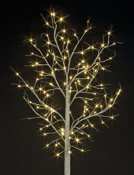 Birch Tree with Warm White Christmas LEDs (4ft-8ft)