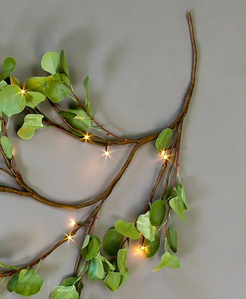 180cm Eucalyptus Green Garland With 36 WW LEDs