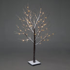Frosted Snow Brown Winter Birch Christmas Twig Tree with Warm White LEDs