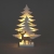 Battery Operated 25cm White Wood Christmas Tree with Deer