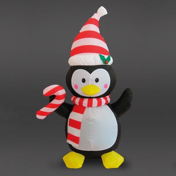 120cm Inflatable Penguin With Candy Cane
