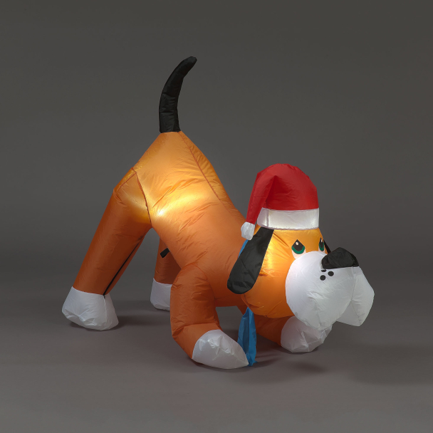 107cm Brown Inflatable Dog with Steady LED Light