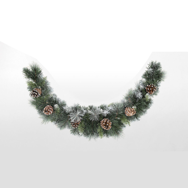 3ft Frosted Glacier Christmas Swag with Natural Cones
