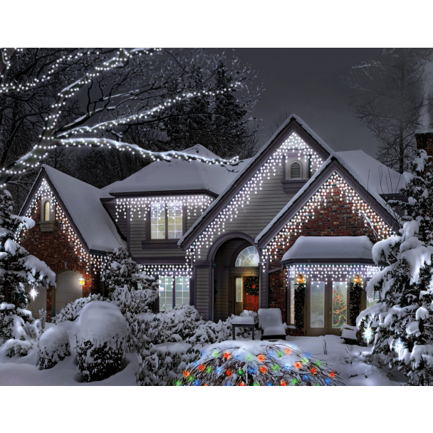 600 LED Icicle Lights White, Multi, Link series Christmas Lights
