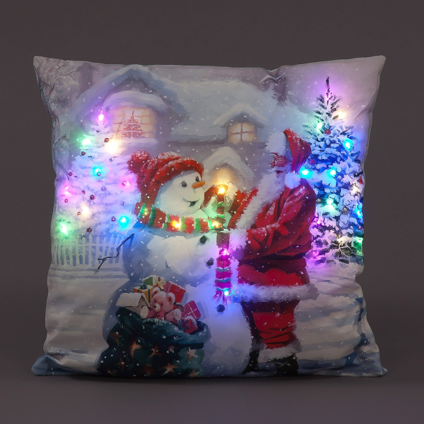 Richard Macneil Light Up 40cm Cushion Santa Square Christmas Decoration