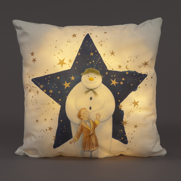 LED Cushion - Snowman & James 40x40cm
