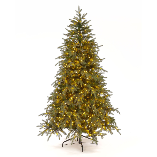 Pre-Lit Viscount Spruce Green Hinged Christmas Tree