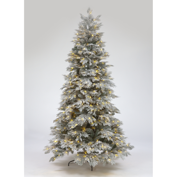 210cm Mont Blanc Flocked Tree with 500 Warm & Multi LEDs