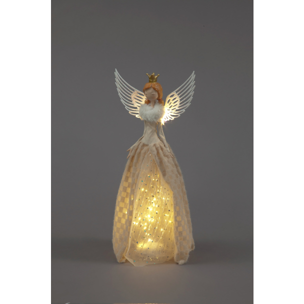 Battery Operated 51cm LED Angel in Cream Dress