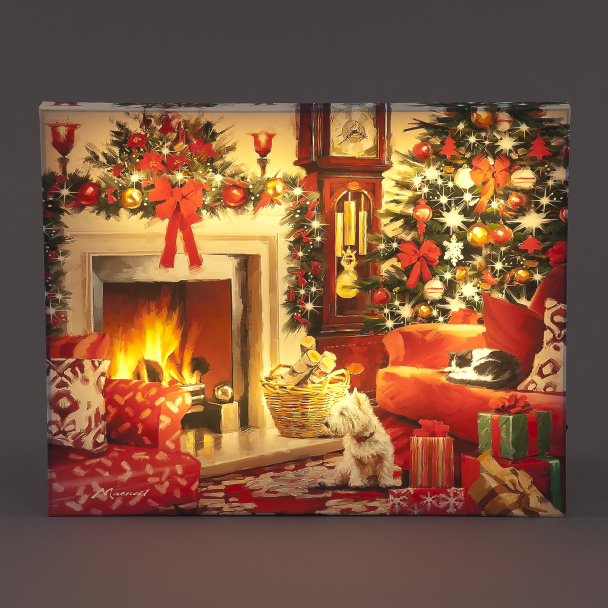 40x50cm Stretched LED Canvas Interior Remote Battery Operated Christmas Decoration