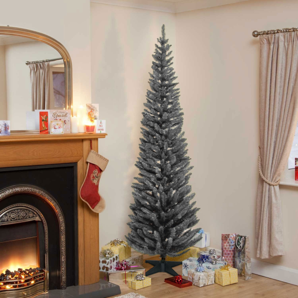 Grey Norway Spruce Slim Artificial Christmas Tree