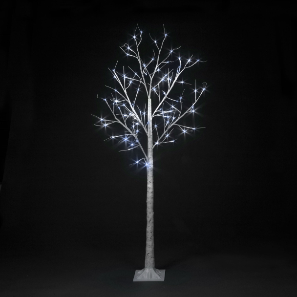 Birch Tree With Ice White LEDs 