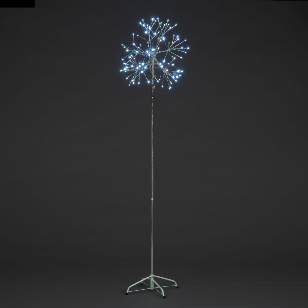 1.8m Silver Single Firework Tree with 96 Ice White LED