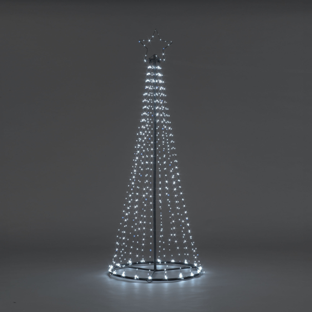 Maypole Tree With Ice White Flashing Lights