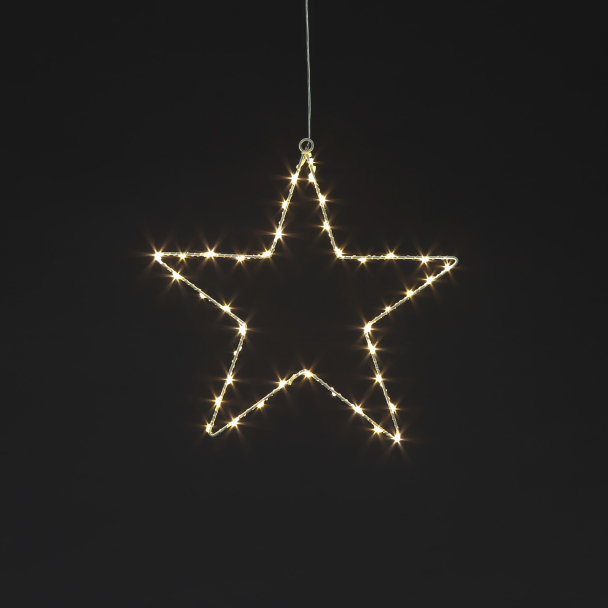 Iron Star with 40 Warm White LEDs (30cm)