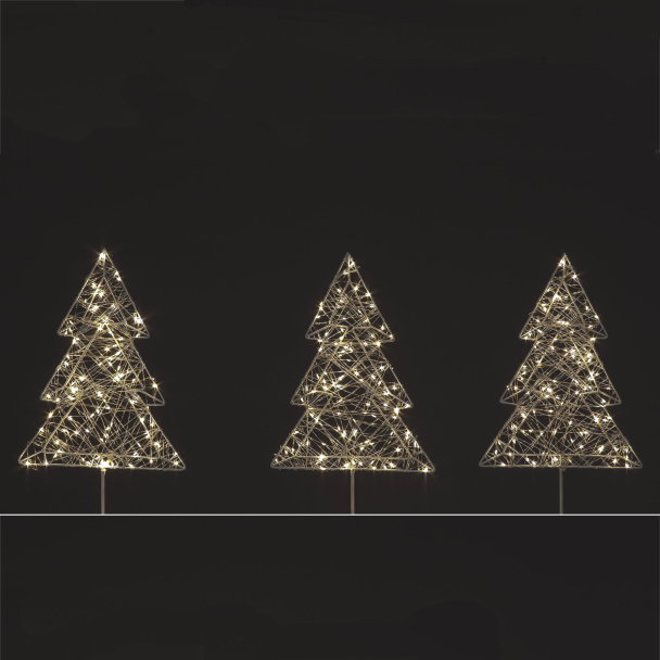Set of 3 Iron Christmas Tree Stakes (40cm)