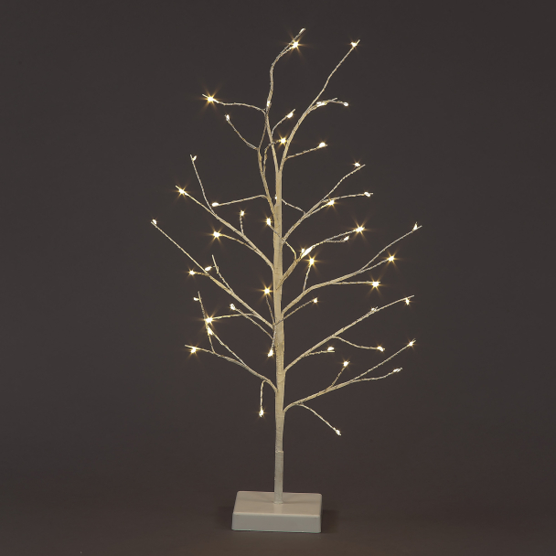 Battery Operated 60cm Micro Light Twig Tree w/48 Warm White LEDS Flashing Christmas Trees